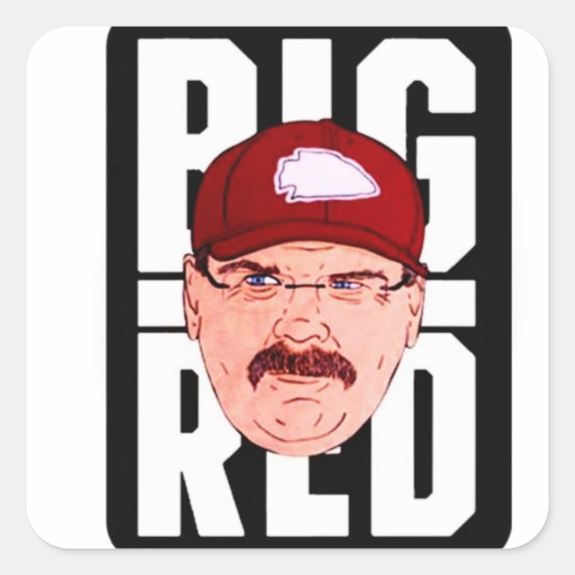 Pegatina Cuadrada andy reid mustache (Anverso)