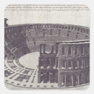 Pegatina Cuadrada Anfiteatro de Verona en Piazza Bra