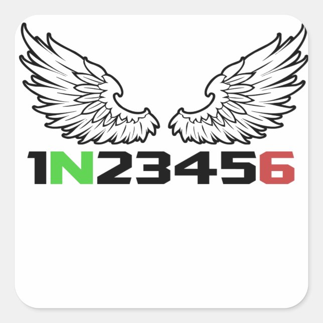 Pegatina Cuadrada ángel 1N23456 (Anverso)