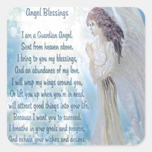Pegatina Cuadrada Angel Blessings
