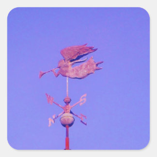 Pegatina Cuadrada Angel BLOWING HORN WEATHER VANE