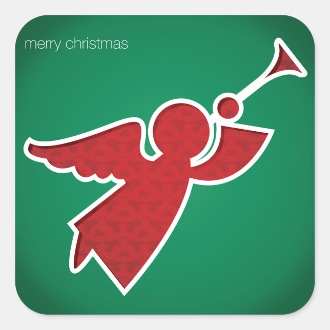 Pegatina Cuadrada Ángel de corte moderno (Anverso)