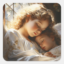 Pegatina Cuadrada Ángel de la guarda