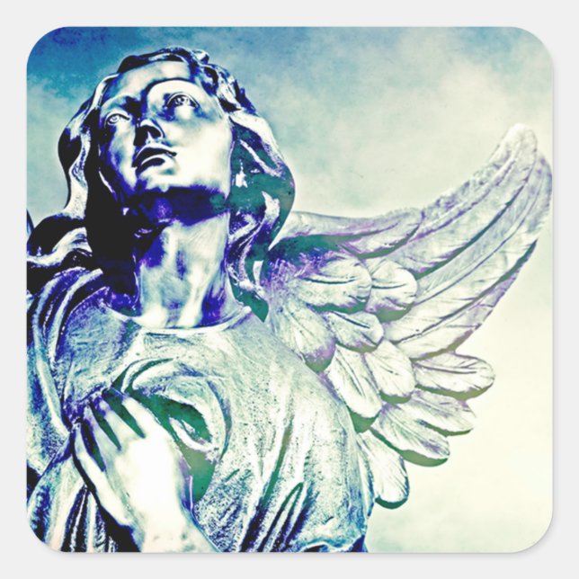 Pegatina Cuadrada Ángel de la Tierra (Anverso)