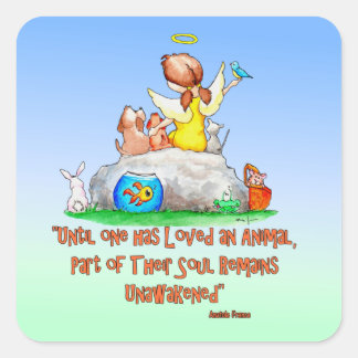 Pegatina Cuadrada Ángel de rescate