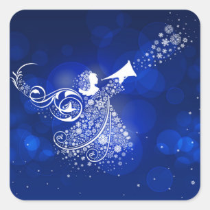 Pegatina Cuadrada Ángel del navidad