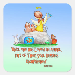 Pegatina Cuadrada Ángel del rescate