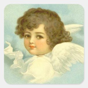 Pegatina Cuadrada Ángel en las nubes