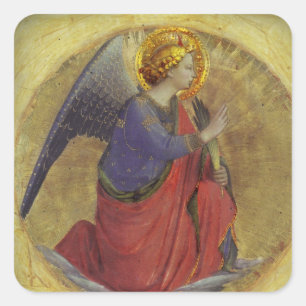 Pegatina Cuadrada Ángel en oro