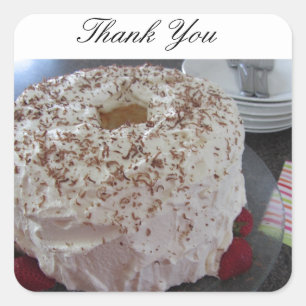 Pegatina Cuadrada Angel Food Cake Gracias