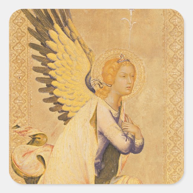 Pegatina Cuadrada Angel Gabriel (Anverso)
