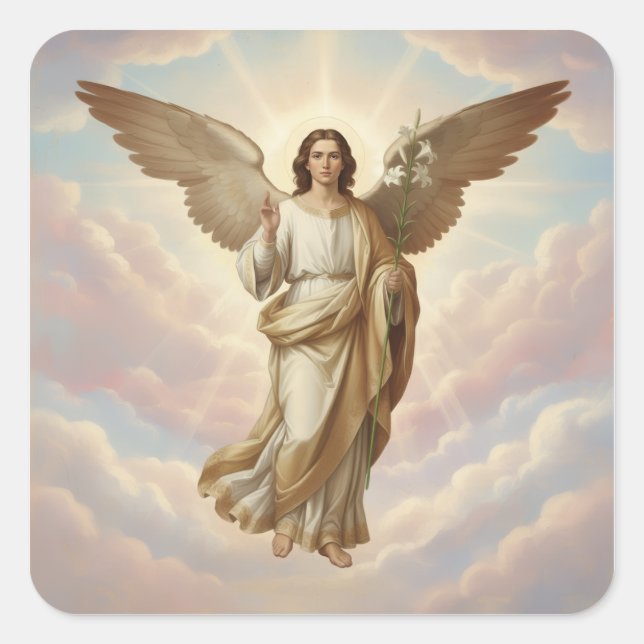 Pegatina Cuadrada Angel Gabriel - Archangel Gabriel (Anverso)