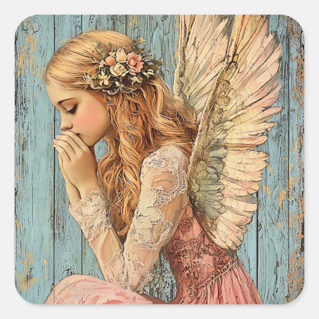 Pegatina Cuadrada Angel Grace  (Anverso)