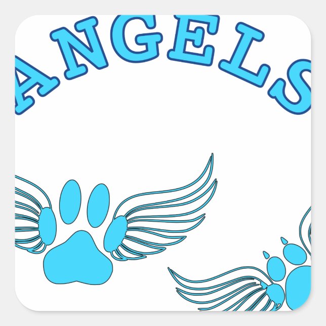 Pegatina Cuadrada Ángel Mascota Viñe En Azul (Anverso)