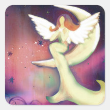 Angel Moon Mystical Stars Art de Kristy McAdams