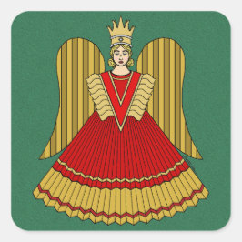 Pegatina Cuadrada Angel Navidades de Nuremberg