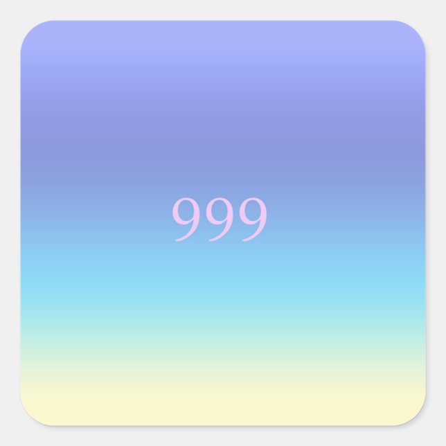 Pegatina Cuadrada Ángel número 999 (Anverso)