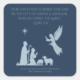 Pegatina Cuadrada Angel of the Lord Sticker – Nativity Shepherd 
