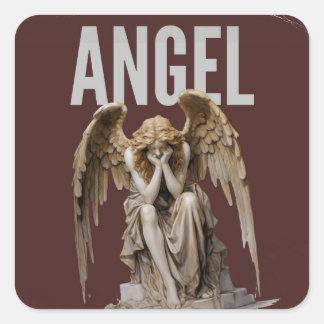 Pegatina Cuadrada Angel Statue Kiss-Cut Vinyl Decal