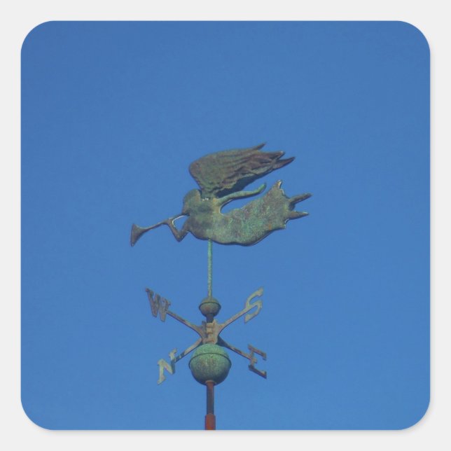 Pegatina Cuadrada Angel Weather Vane (Anverso)