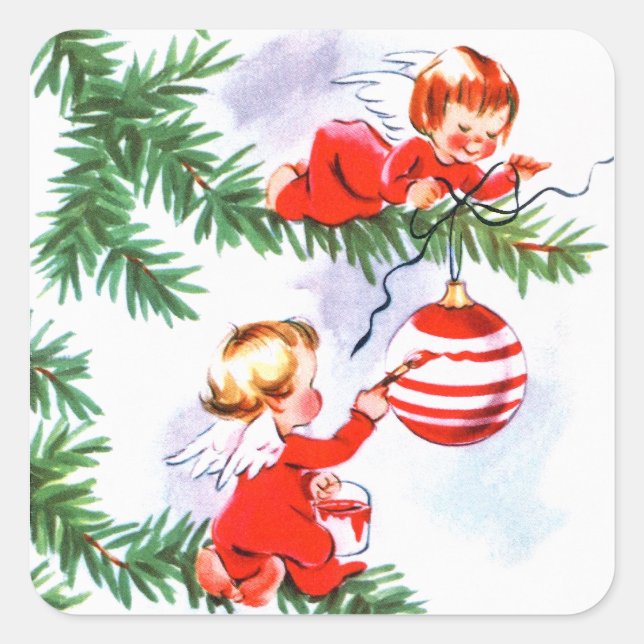 Pegatina Cuadrada Ángeles Diligent (Anverso)