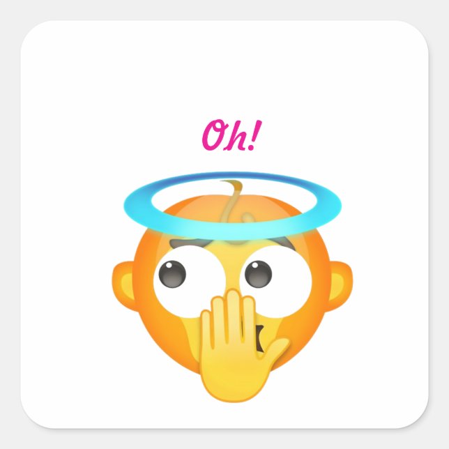 Pegatina Cuadrada Angelic Surprise (Anverso)