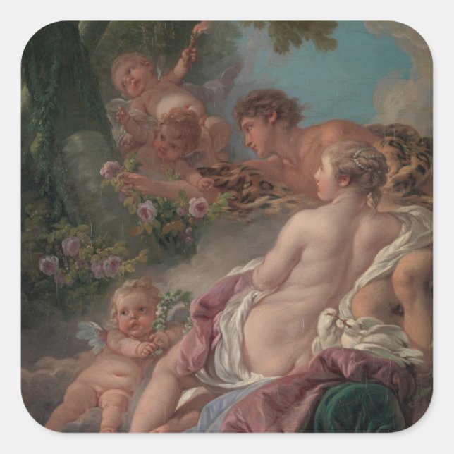 Pegatina Cuadrada Angélica y Medoro (Anverso)