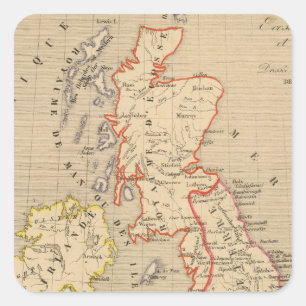 Pegatina Cuadrada Angleterre, Ecosse, Irlande y Man en 1100