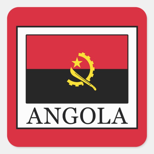 Pegatina Cuadrada Angola (Anverso)