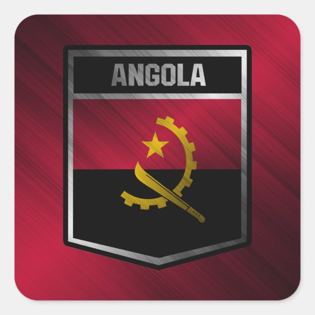 Pegatina Cuadrada Angola (Anverso)