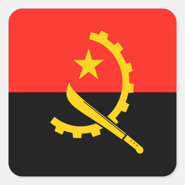 Pegatina Cuadrada Angola (Anverso)