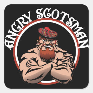 Pegatina Cuadrada Angry Scotsman 2015