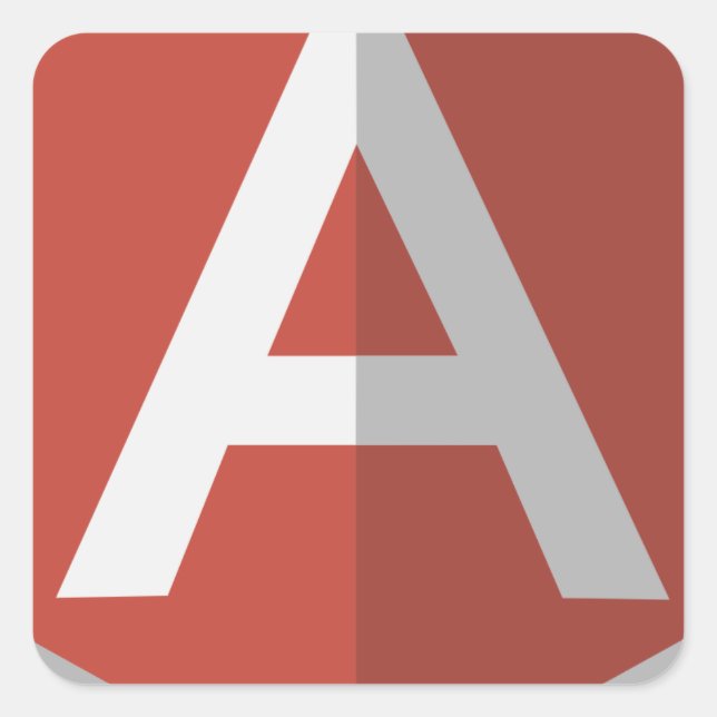 Pegatina Cuadrada AngularJS Escudo Logotipo (Anverso)