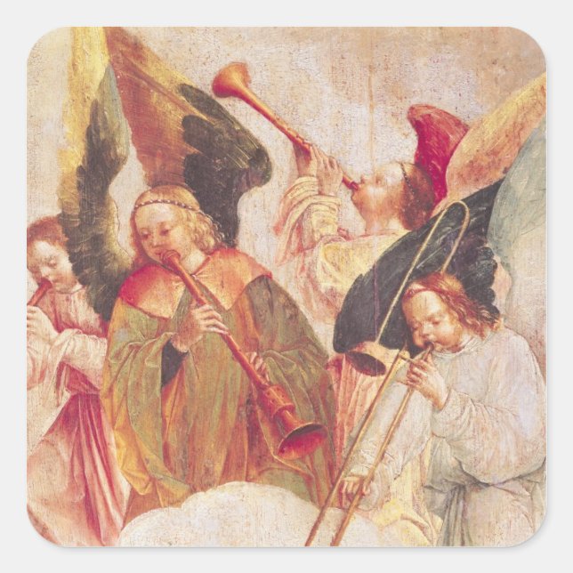 Pegatina Cuadrada Ángulos musicales (Anverso)