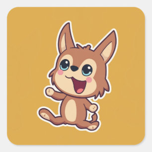 Pegatina Cuadrada Animal de Cute