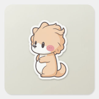 Pegatina Cuadrada Animal de Cute