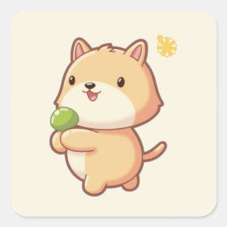 Pegatina Cuadrada Animal de Cute