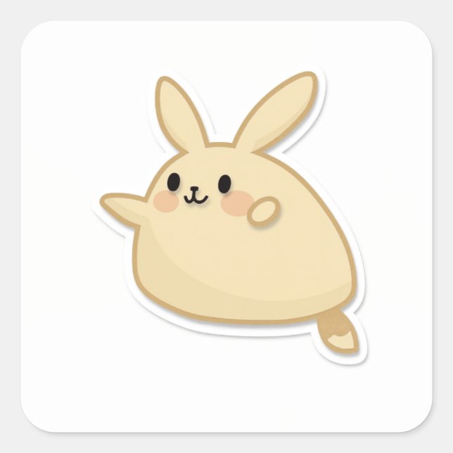 Pegatina Cuadrada Animal de Cute (Anverso)