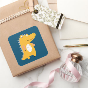 Pegatina Cuadrada Animales de la selva tropical