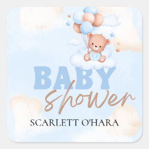 Pegatina Cuadrada Animales de la Tierra de Ojos Rústicos Bebé