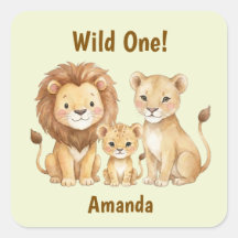 Animales de Safari Salvaje Uno Nombre Personalizad