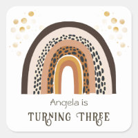Animales Rainbow Boho Imprimir tercer cumpleaños