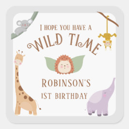 Pegatina Cuadrada Animales salvajes modernos y salvajes de un Safari