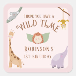 Pegatina Cuadrada Animales salvajes modernos y salvajes de un Safari