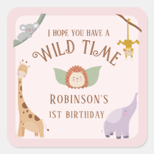 Pegatina Cuadrada Animales salvajes modernos y salvajes de un Safari