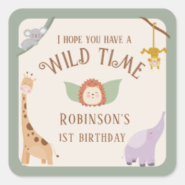 Pegatina Cuadrada Animales salvajes modernos y salvajes de un Safari