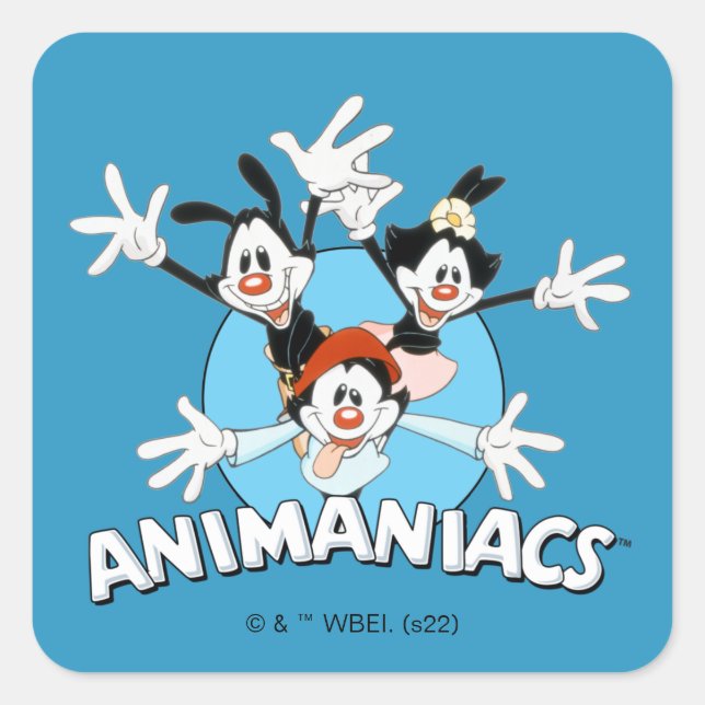 Pegatina Cuadrada Animaniacs | Warner Siblings Arms Wide Graphic (Anverso)