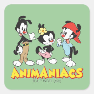 Pegatina Cuadrada Animaniacs   Yakko, Dot y Wakko Standing
