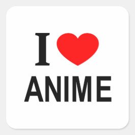 PEGATINA CUADRADA ❤️ ANIME QUE AMO A ANIME I HEART ANIME