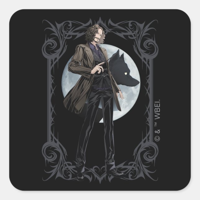 Pegatina Cuadrada Anime Sirius Black Animagus (Anverso)